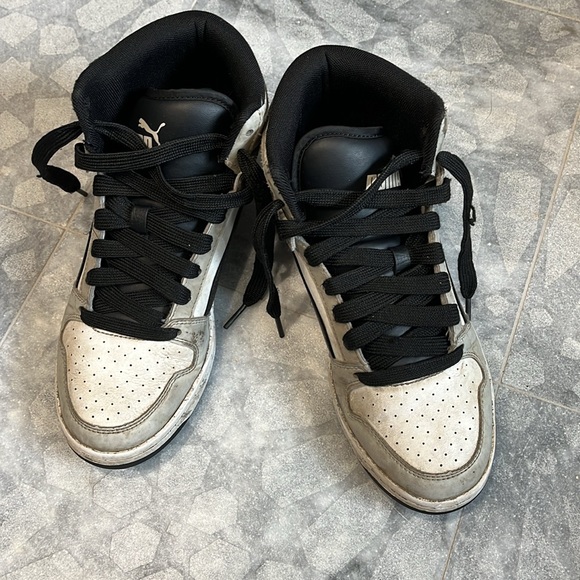 BOYS' PUMA BIG KID REBOUND LAY UP MID MARBLE BASKETBALL SNEAKERS size 6c - Picture 2 of 7